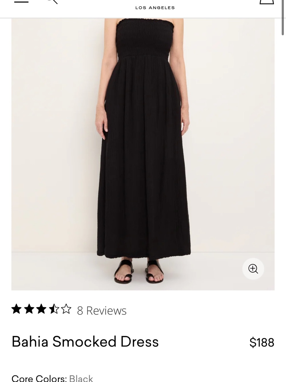 Michael Stars Black Smocked Maxi Dress